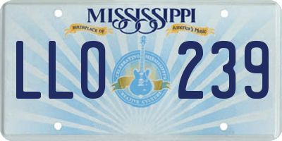 MS license plate LLO239