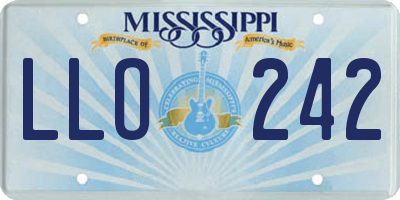 MS license plate LLO242