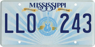 MS license plate LLO243