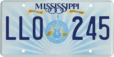 MS license plate LLO245