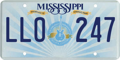 MS license plate LLO247