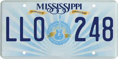MS license plate LLO248