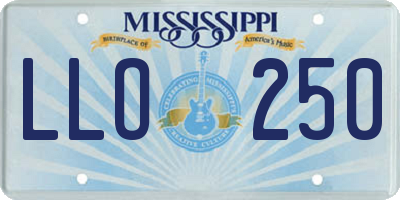MS license plate LLO250