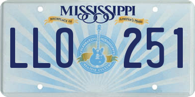 MS license plate LLO251