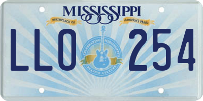 MS license plate LLO254