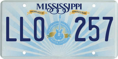 MS license plate LLO257