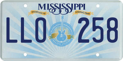 MS license plate LLO258