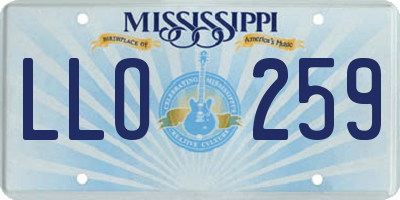 MS license plate LLO259
