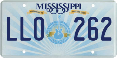 MS license plate LLO262