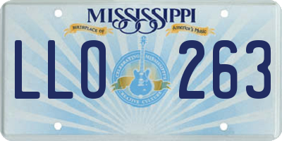 MS license plate LLO263