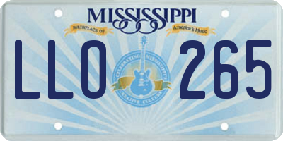 MS license plate LLO265
