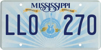 MS license plate LLO270