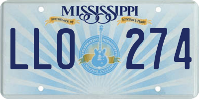 MS license plate LLO274