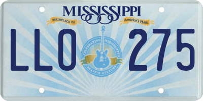 MS license plate LLO275