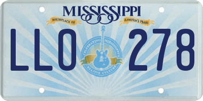 MS license plate LLO278
