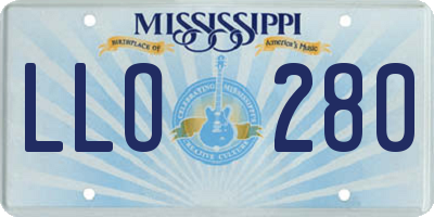 MS license plate LLO280