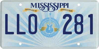 MS license plate LLO281