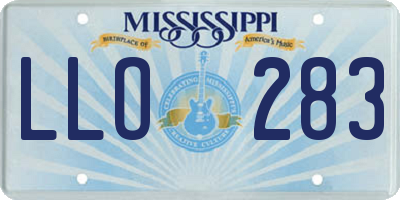 MS license plate LLO283