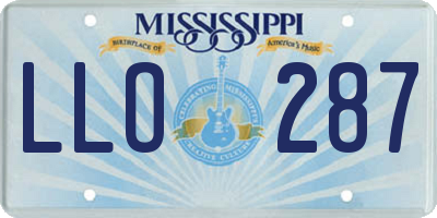 MS license plate LLO287