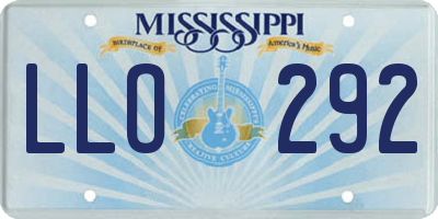 MS license plate LLO292