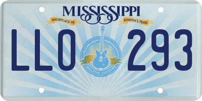 MS license plate LLO293