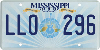 MS license plate LLO296