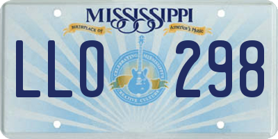 MS license plate LLO298