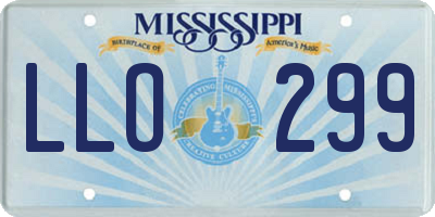 MS license plate LLO299