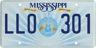 MS license plate LLO301