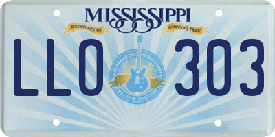 MS license plate LLO303
