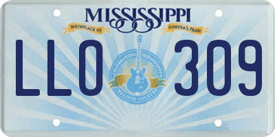 MS license plate LLO309