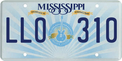 MS license plate LLO310