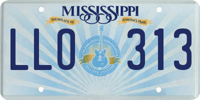MS license plate LLO313