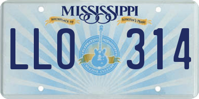 MS license plate LLO314