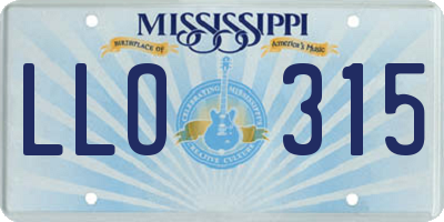 MS license plate LLO315