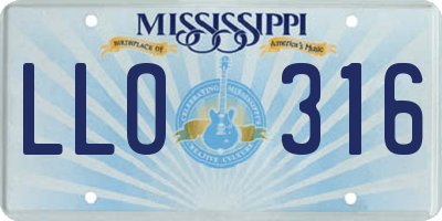 MS license plate LLO316