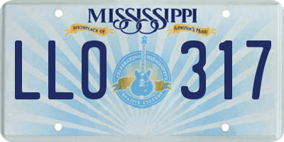 MS license plate LLO317