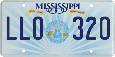 MS license plate LLO320
