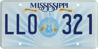 MS license plate LLO321