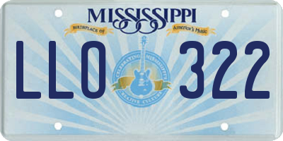 MS license plate LLO322