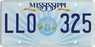 MS license plate LLO325