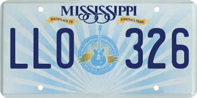 MS license plate LLO326