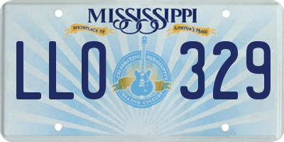 MS license plate LLO329