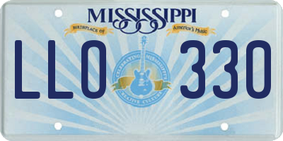 MS license plate LLO330