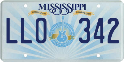 MS license plate LLO342