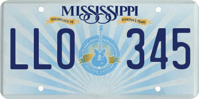 MS license plate LLO345