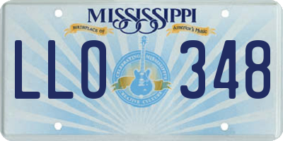 MS license plate LLO348