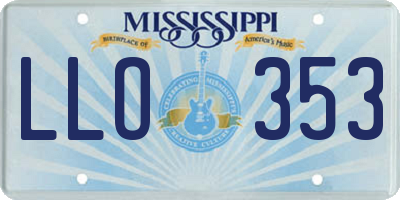 MS license plate LLO353