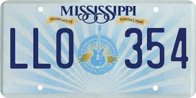 MS license plate LLO354