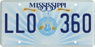 MS license plate LLO360